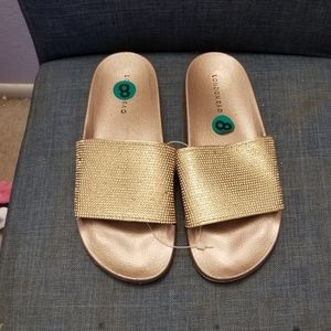 New w/o Tags Gold London Rag Sandals Sz 8 NWOT